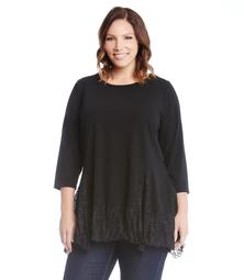Plus Size Lace Inset Sweater