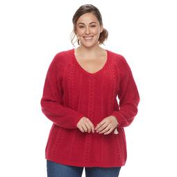 Plus Size SONOMA Goods for Life™ Cable-Knit Sweater