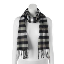 Softer Than Cashmere Buffalo Check Fringed Oblong Scarf