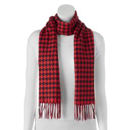 Softer Than Cashmere Houndstooth Fringed Oblong Scarf