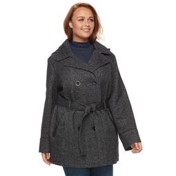 Plus Size d.e.t.a.i.l.s Double Breasted Fleece Jacket