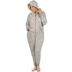 Plus Size Cuddl Duds Fleece Lined One-Piece Pajamas