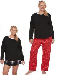 Juniors' Plus Size SO® Pajamas: Knit Pants, Shorts & Top 3-Piece PJ Set