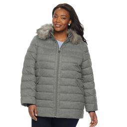 Plus Size ZeroXposur Taylor Faux-Fur Trim Puffer Jacket