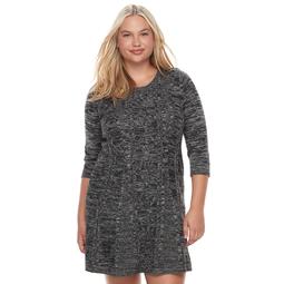 Juniors' Plus Size Cloud Chaser Marled Sweater Dress