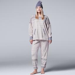 Plus Size Simply Vera Vera Wang Pajamas: Weekend Retreat Top, Jogger Pants & Hat PJ Set