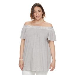 Plus Size SONOMA Goods for Life™ Striped Off-the-Shoulder Top