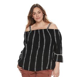 Plus Size SONOMA Goods for Life™ Printed Cold-Shoulder Top