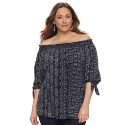 Plus Size SONOMA Goods for Life™ Printed Off-the-Shoulder Top
