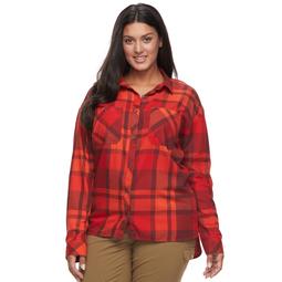 Plus Size Columbia Wildscape Flannel Plaid Roll-Tab Shirt