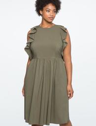 Flutter Sleeve Fit and Flare Dress