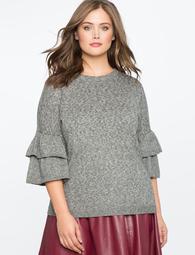 Tiered Ruffle Sleeve Sweater