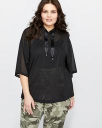 L&L Hooded Dropped Shoulder Popover Boxy Top