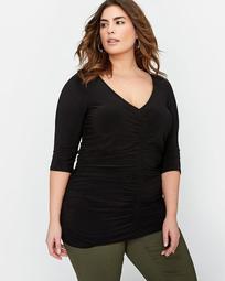 Michel Studio V-Neck Top with Ruching