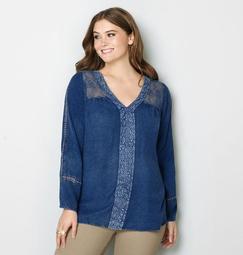 Tonal Embroidered Lace Top