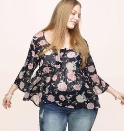 Floral Button Babydoll Top