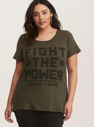 Public Enemy Fight the Power Olive Graphic Tee