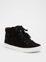 Black Crochet High Top Sneaker (Wide Width)