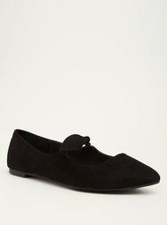 Black Bow Mary Jane Flats (Wide Width)
