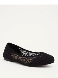 All Over Lace Almond Toe Flats (Wide Width)