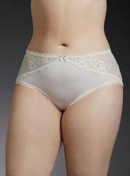 Microfiber & Floral Lace Cheeky Panty