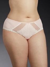 Lace Front Mesh Back Hipster Panty