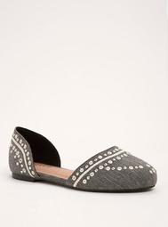 Studded Chambray D'Orsay Flats (Wide Width)