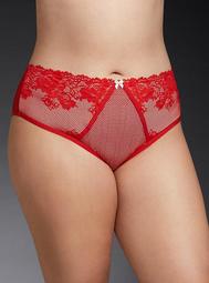 Fishnet & Lace Ruched Back Hipster Panty