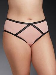 Mesh Strappy Piping Hipster Panty