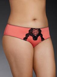 Microfiber Lace Up Front Hipster Panty