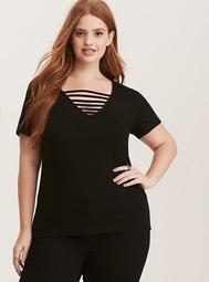 Strappy Front Fitted Tee