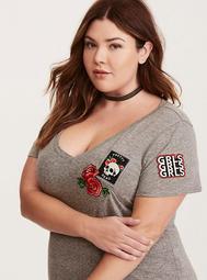 Patches Triblend V-Neck Tee