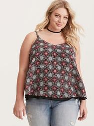 Floral Double Layer Chiffon Swing Cami