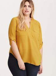 Harper - Yellow Georgette Pullover Blouse