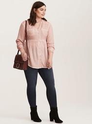 Challis Button Front Babydoll Tunic