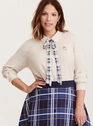 Her Universe Doctor Who Plaid Tie Neck Blouse