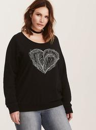 Black White Heart Pullover Sweater