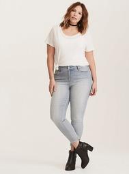 Premium Stretch High Rise Curvy Skinny Jeans - Light Denim
