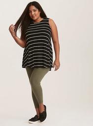 Olive Green Cropped Leggings