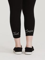 Just Sayin' Embroidered Crop Legging