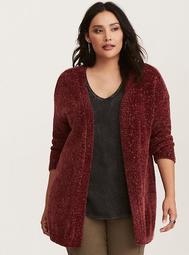Chenille Knit Open Front Cardigan