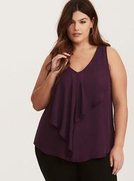 Georgette Ruffled Front Tunic Tank Top