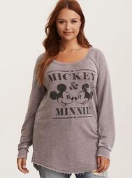 Disney Mickey Mouse & Minnie Mouse Burnout Wash Knit Sweater