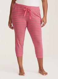 Sleep Striped Crop Pajama Pants