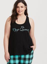 Black 'Nap Queen' Slub Tank