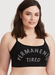 Black & White 'Permanently Tired' Crop Cami