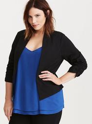 Deluxe Stretch Ruched Sleeved Blazer