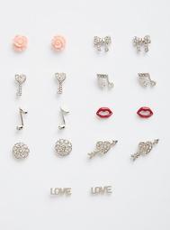 Silver Music Note Earring Set