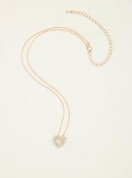 Gold Pave´Delicate Heart Necklace