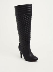 Quilted Faux Leather Knee Boots (Wide Width & Wide Calf)